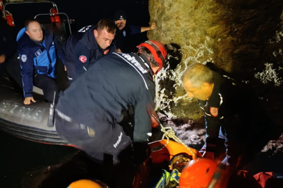 Falezlerden düşen şahıs AFAD ve itfaiye tarafından kurtarıldı