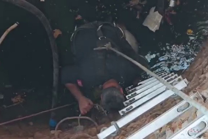 Su kuyusuna düşen bir keçi, itfaiye ekiplerinin çalışmaları sonucu kurtarıldı