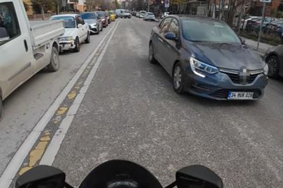 Ters Yöne Giren Sürücü Trafiği Tehlikeye Soktu