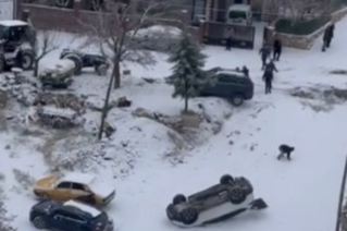 Malatya'da zor anlar! Kayan otomobil kamerada