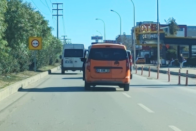 Trafikte İlginç Görüntüler Kamerada