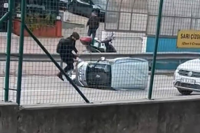 Rüzgar Otomobili Devirdi...