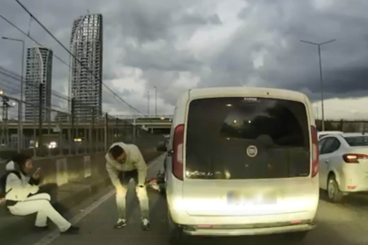 Bursa'da pes dedirten anlar: Motosikletliyle çarpıştı, ilk işi aracına bakmak oldu