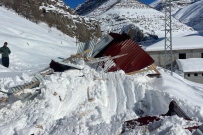 3 Ev, 2 Baraka ve 1 Araba Çığ Altında Kaldı