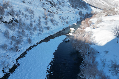 Kar güzelliği havadan görüntülendi