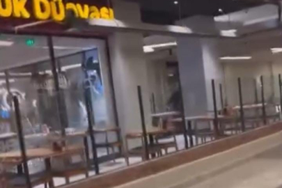 Restoran savaş alanına döndü, camlar ve çerçeveler indi