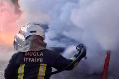 Park Halindeki Araba Alev Alev Yandı