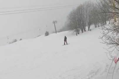 Uludağ’da Mart sonunda kar sürprizi