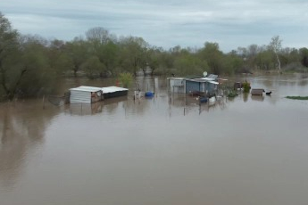 Sular altında kalan bağ evinde mahsur kalan iki köpeği belediye ekipleri kurtardı