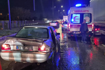 Çevre yolunda tır otomobile, otomobil de önündeki araca çarptı