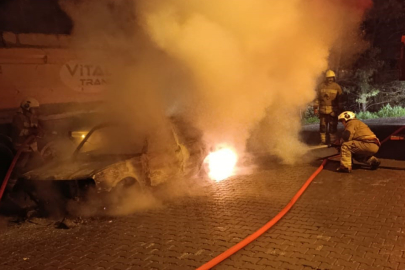 Park Halindeki Otomobil Alev Alev Yandı