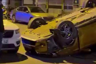 Otomobil Takla Atıp Ters Döndü: 3 Yaralı