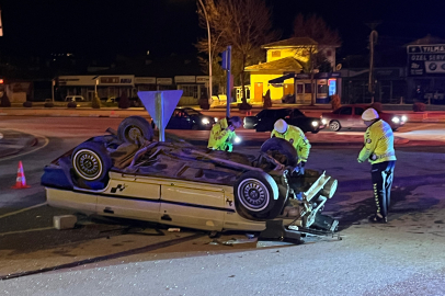 Otomobil Takla Attı: Sürücü Ölümden Döndü