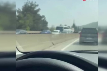 Kontrolden çıkan otomobil takla atıp ters durdu