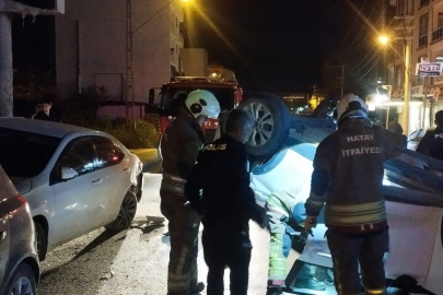 Otomobil Takla Attı! Sürücü Ölümden Döndü