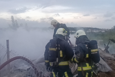 İnşaat Şantiyesi Alev Alev Yandı