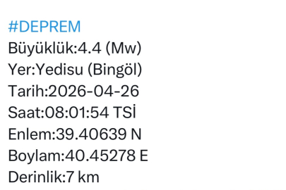 Bingöl’de Deprem!
