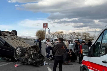 Otomobil takla attı; 4 kişi ölümden döndü