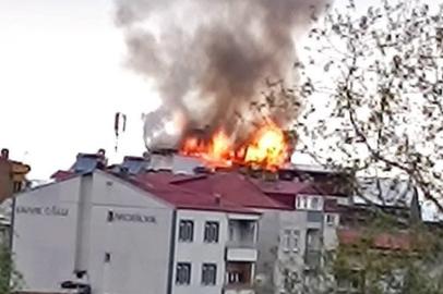 6 Katlı Binanın Çatısında Çıkan Yangın Korkuttu