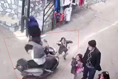 Dehşete düşüren kaza: Motosiklet küçük kıza çarpıp kaçtı
