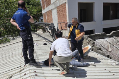 Mudanya’da can pazarı...6.kattan devrilen vinçte 2 işçi yaralandı