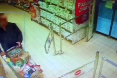 Sepeti doldurup arka kapıdan çıktı, polis ekipleri kıskıvrak yakaladı