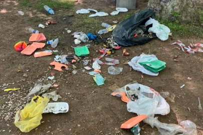 Bursa'da mesire alanı bir günde çöplüğe döndü