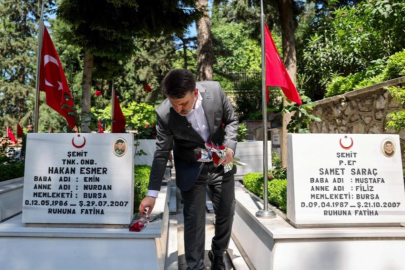 Başkan Vekili Şahin Biba'dan şehitlik, esnaf ve itfaiye ziyareti