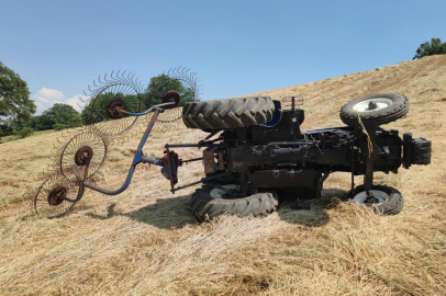 Tarlada feci kaza: Traktörün devrildiği sürücüden acı haber