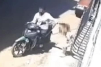 Küçük kızını darbedip motosikletle sürükleyen baba gözaltına alındı