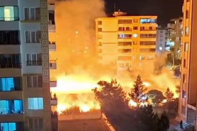 Apartmanların arasında bulunan arazideki kurumuş otlar alev aldı
