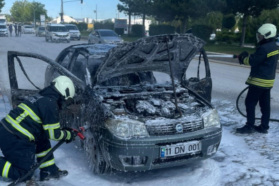 Park Halindeki Araç Alev Topuna Döndü