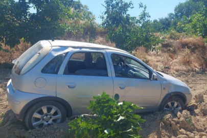 Kontrolden çıkan otomobil meyve bahçesine uçtu: 4 yaralı