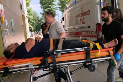 İnegöl'de yük asansörüne sıkışan işçi yaralandı