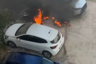 Park ettiği motosiklet alev alev yandı