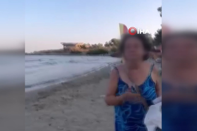 İzmir'de plajda sözlü saldırı kameraya yansıdı