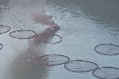 Fırat Nehri'nde Tekne Alevlere Teslim Oldu