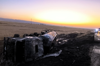 Mazot Yüklü Tanker Alevlere Teslim Oldu