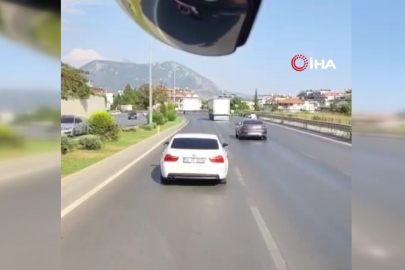 İtfaiyeye yol vermeyen sürücü cep telefonu kamerasında