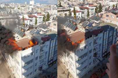 5 katlı binanın terasındaki yangında can pazarı