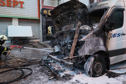 Park halindeki minibüs alevlere teslim oldu