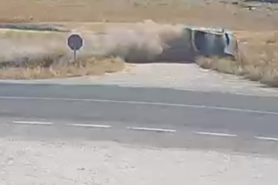 Araç takla atarak metrelerce sürüklendi