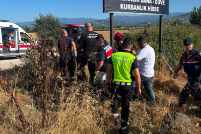 Bursa'da kontrolden çıkan motosiklet dere yatağına uçtu: 1 yaralı
