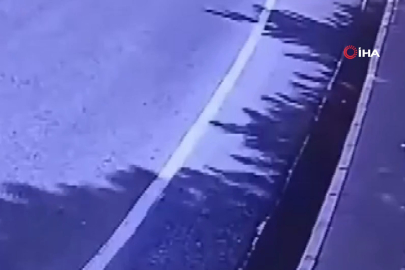 13 yaşındaki motosiklet sürücüsünün öldüğü kaza güvenlik kamerasında