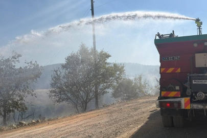 Direğinin devrilmesi ve tellerin kopması sonucu yangın çıktı