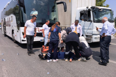 Yolcu otobüsünün çarptığı kadın ağır yaralandı