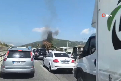 Alevlere teslim olan araç kullanılamaz hale geldi