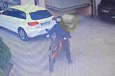 Motor Hırsızı Güvenlik Kamerasına Yakalandı