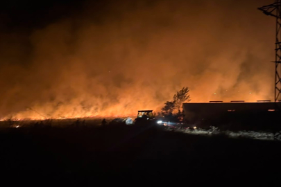 Çanakkale’de Otluk Alan Yangını
