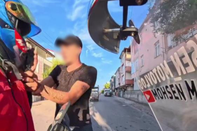 "Seni gebertirim" dedi, motokuryeye saldırdı